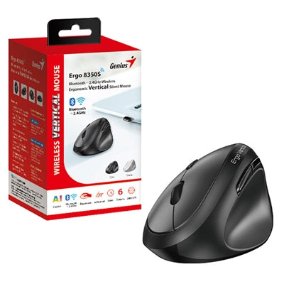 Genius Ergo 8350S Vertical Mouse - Bluetooth 5.3 & 2.4GHz Wireless Genius Ergo 8350S Vertical Mouse - Bluetooth 5.3 & 2.4GHz Wireless